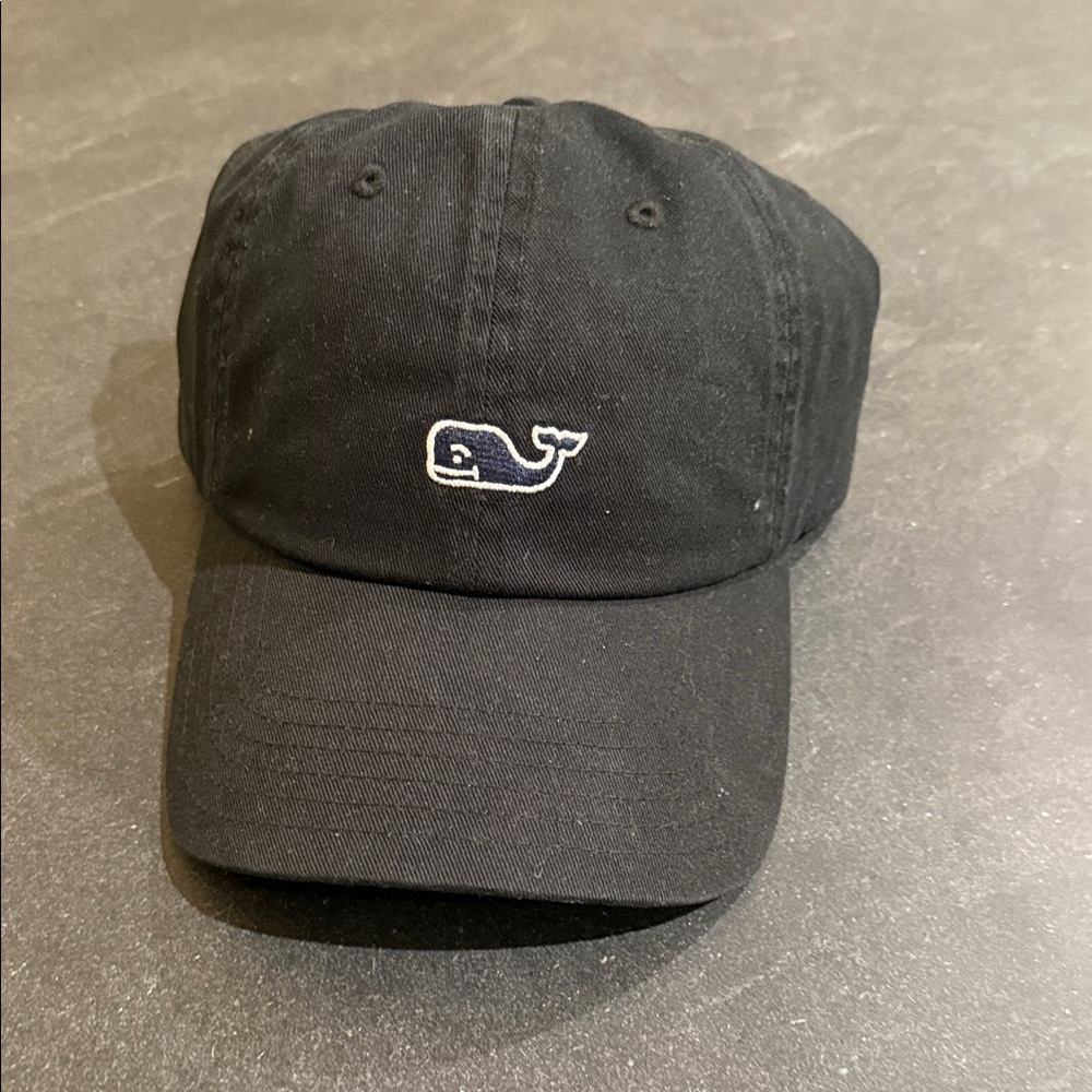 Vineyard Vines Black Cap with Whale Logo - NWT